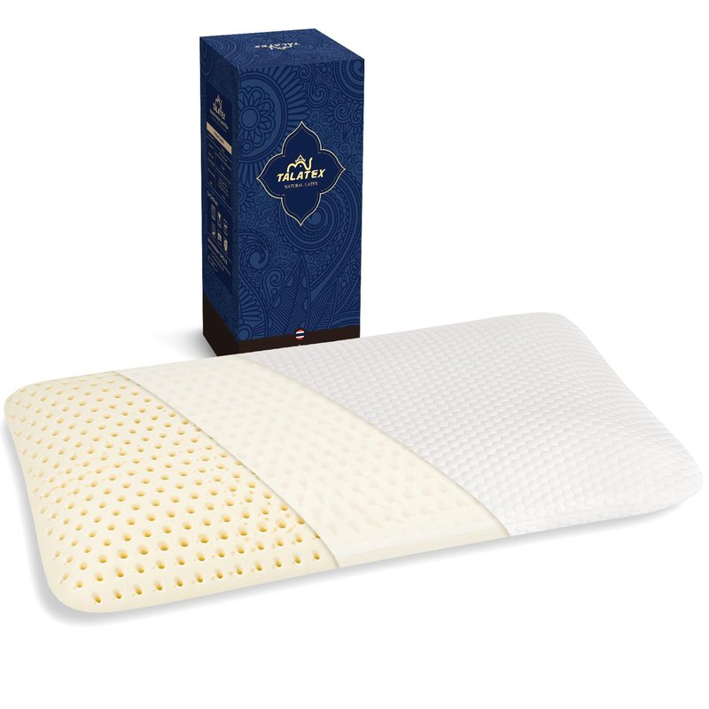 Talatex 2.7 inch Ultra Slim 100% Natural Premium Latex Ultra Thin Pillow, Flat Pillow for Stomach and Back Sleepers, Toddler Pillow Helps Cervical Neck Alignment and Deeper Sleep