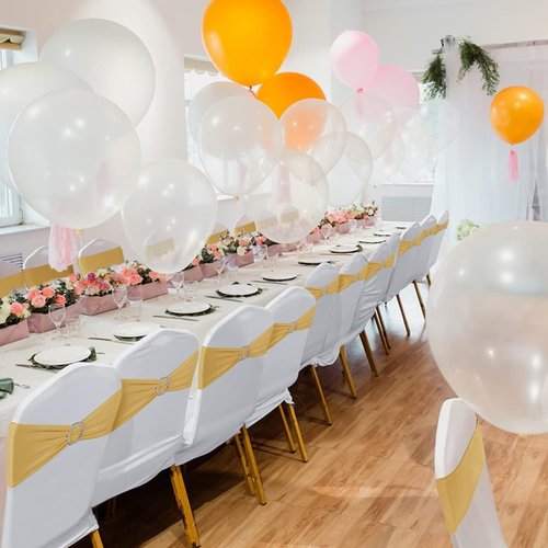 Babenest Spandex Chair Sashes - 50PCS Premium Stretch Covers with Buckle Slider | Gold for Weddings & Events