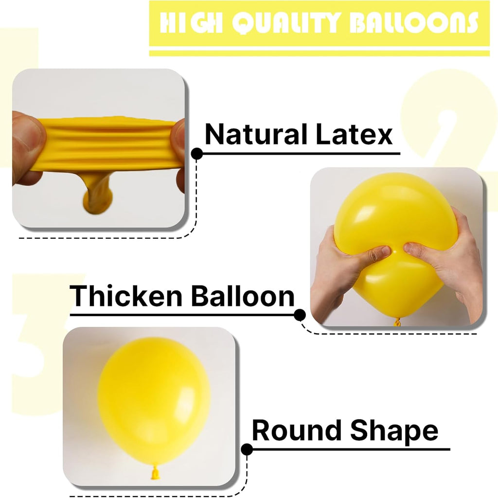 PartyWoo Yellow Balloons - 100pcs 12 Inch Latex Helium Balloons for Birthday & Baby Shower Decor