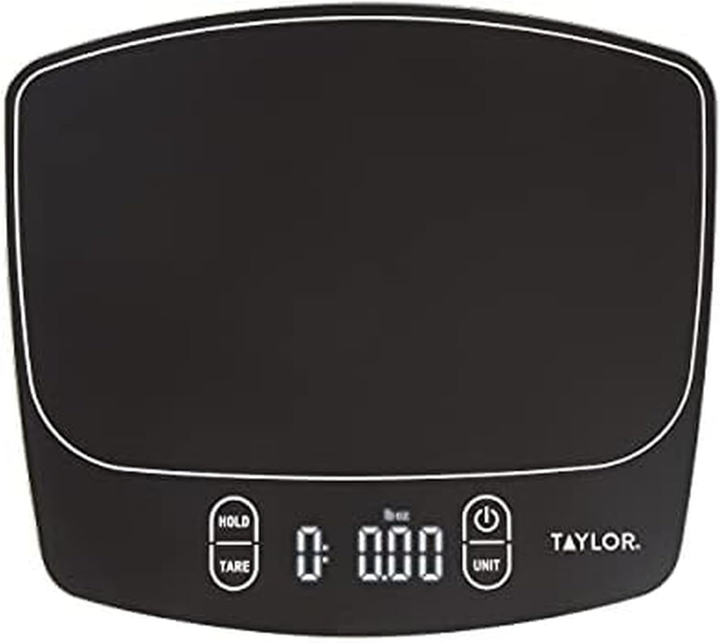 Taylor Waterproof Digital Kitchen Scale - 11 lbs Capacity | Sleek Black Design