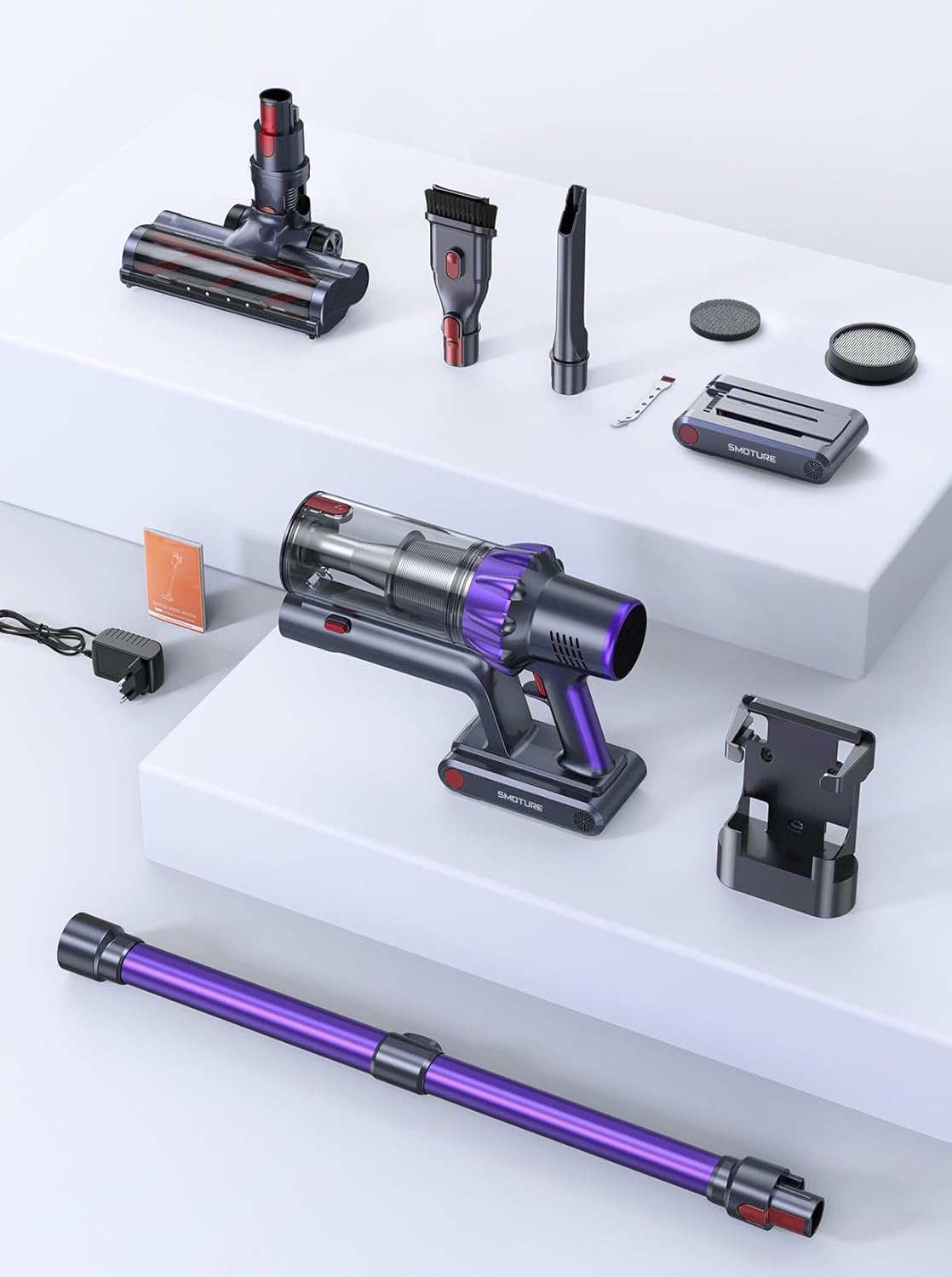 Skiennix Cordless Vacuum Cleaner - 110 Mins Runtime, 45KPA Suction, Ideal for Pet Hair & Carpets