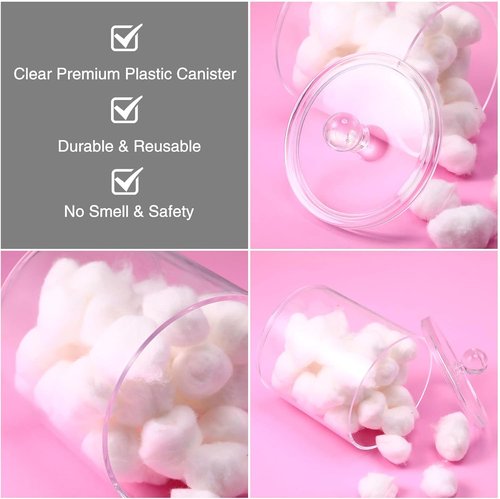 Meanplan Apothecary Jars - Clear Plastic Storage Containers with Lids | 9 Pack in 3 Sizes (10/22/39 oz)