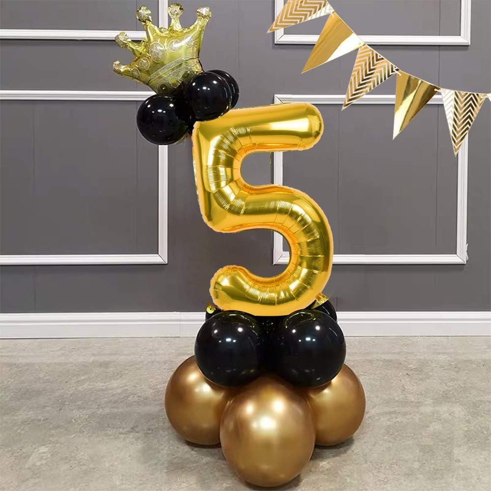 TONIFUL 40 Inch Gold Number Balloons 0-9 | Foil Mylar for Graduation, Weddings & Birthdays