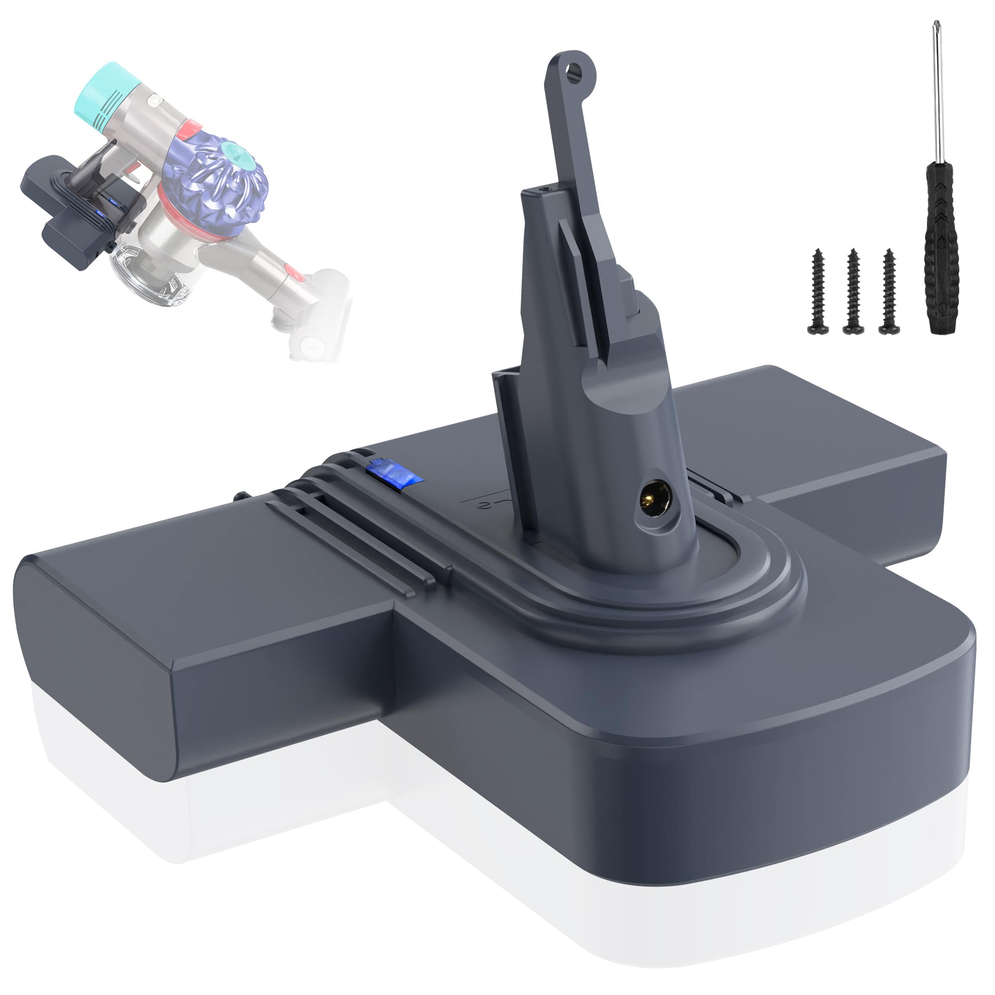 Replacement Battery for Dyson V7, 8000mAh 21.6V Li-ion Battery Compatible with SV11 V7 Fluffy V7 Motorhead V7 Animal V7 Trigger V7 HEPA V7 Car+Boat V7 Absolute V7 Extra V7 Mattress Handheld Vacuum