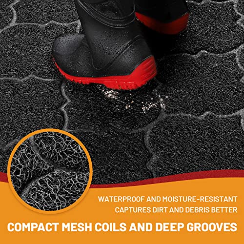Jumbo 46x35 Inch Non-Slip Door Mat, Waterproof Indoor Outdoor Entrance Rug
