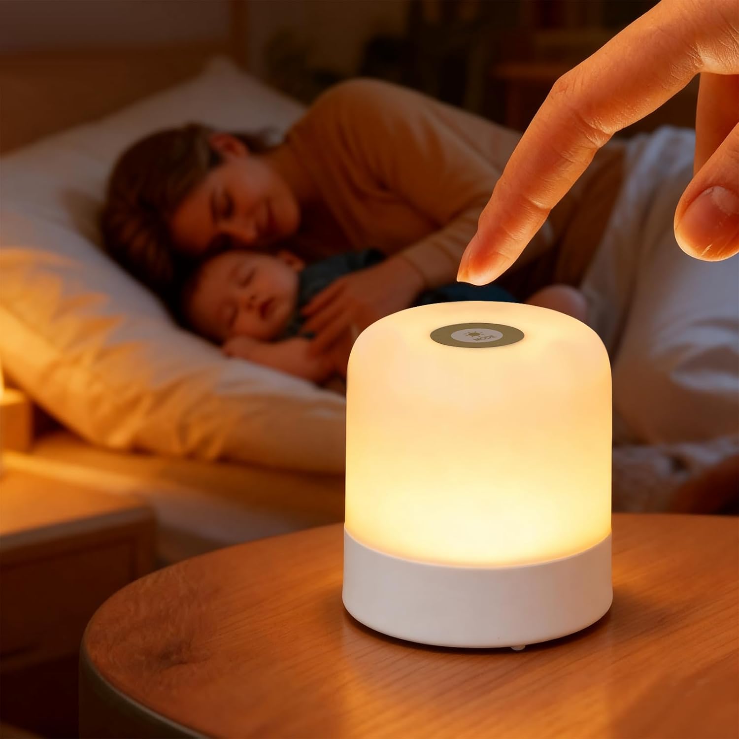 Skiennix Portable Baby Night Light - Dimmable Touch LED Lamp with 3 Colors | Rechargeable 2400mAh