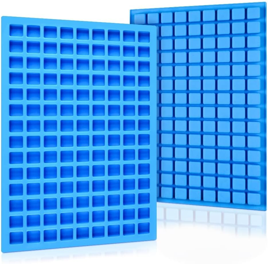 Skiennix Square Silicone Candy Molds - Mini Molds for Hard Candy, Chocolate, Gummy & More (Set of 2)