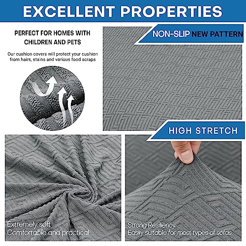 Stretch Futon Cover for Armless Sofa Bed - Light Gray, Anti-Slip