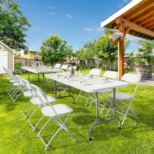 6ft Portable Plastic Folding Table - Heavy-Duty Utility Table for Events