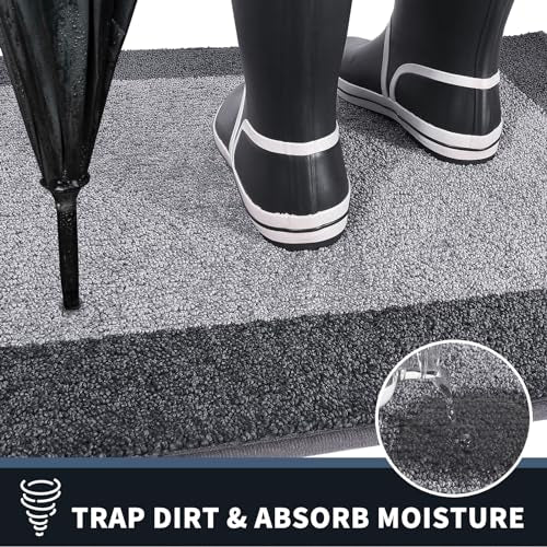 Dirt Trapping Indoor Door Mat, 20" x 32" Non-Slip Washable Entryway Rug