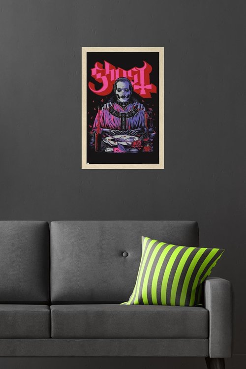 Ghost - Valentines Wall Poster, 22.4L" x 14.7W", Blonde Framed Version