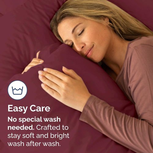 King Pillow Cases by Luxurious Home | Ultra Soft Hotel Quality - Wrinkle-Free, Stain Resistant - 2 Piece Set in Burgundy