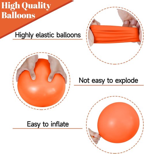 68Pcs Black and Orange Balloons - 12 Inch Latex Set with Confetti Ribbons for Halloween & Graduation Decor