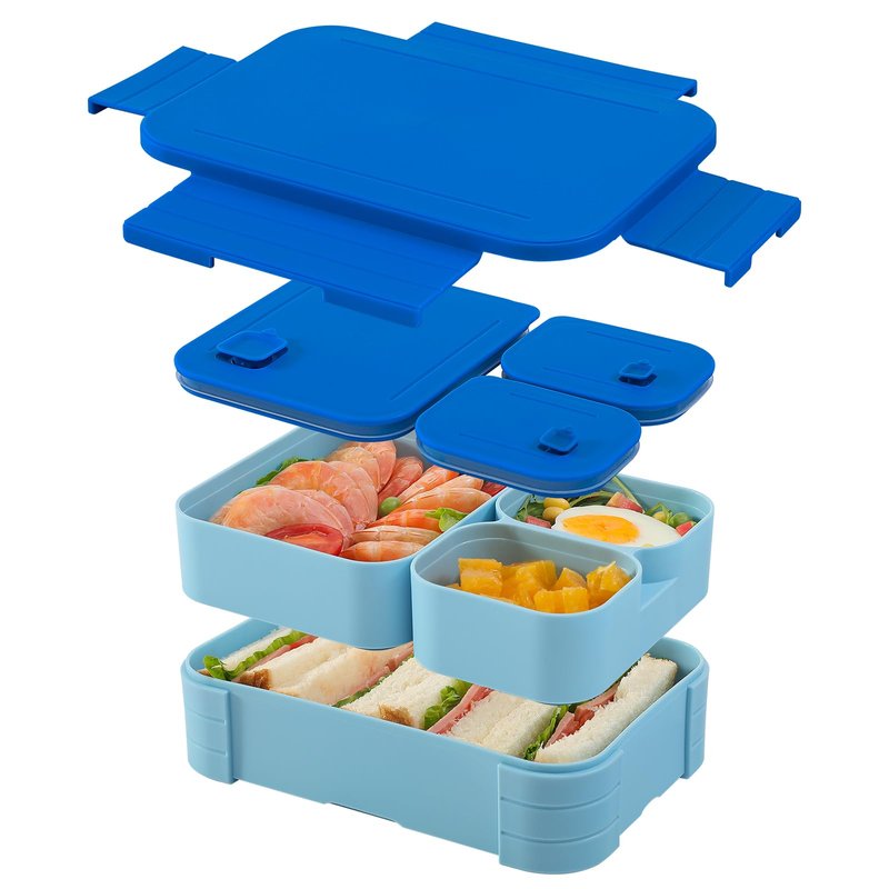 GPREESUS Lunch Box for Kids – BPA-Free, 3 Compartment Leak Proof Bento Box for Backpacks, Microwave & Dishwasher Safe, Food Storage Container for Work, Daycare, School & Travel(Blue)