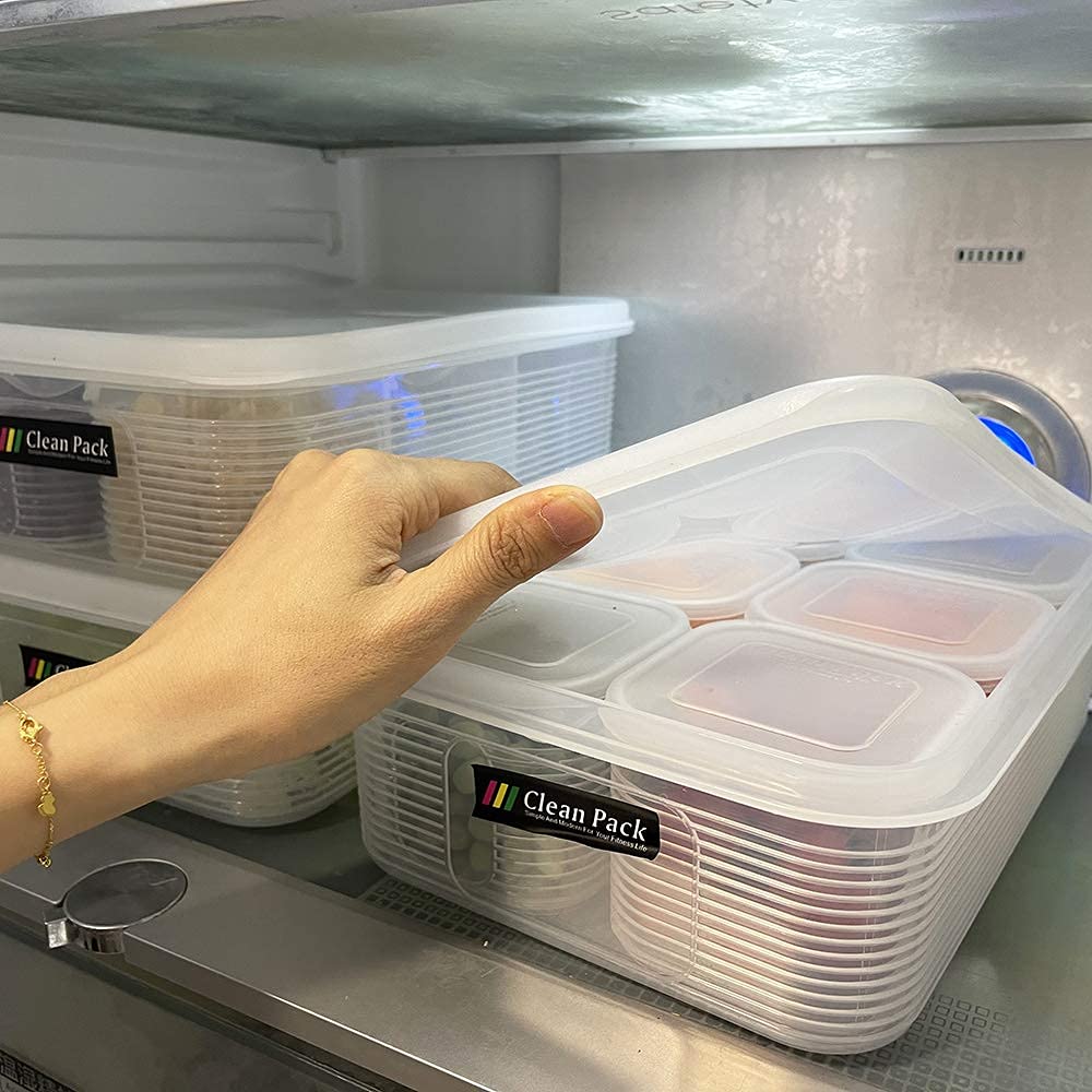 TeTeBak Food Storage Containers with Lids Airtight 6PCS Removable Individual BPAFree Plastic Food Containers for Pantry Organization and Storage, Stackable Meal Prep Containers Reusable