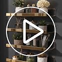 Gold Acrylic Floating Wall Shelf with Front Lip - Modern Bathroom Organizer