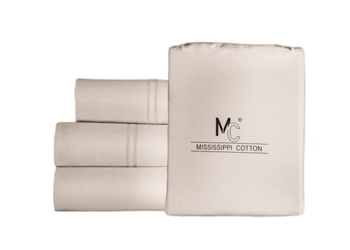 Egyptian Cotton Twin-XL Sheet Set – 600 Thread Count, 4-Piece Long Staple Cotton Bedding with 2-Line Marrow Border, Sateen Weave, Soft & Breathable, Deep Pocket Fitted Sheets – Twin-XL, Blush