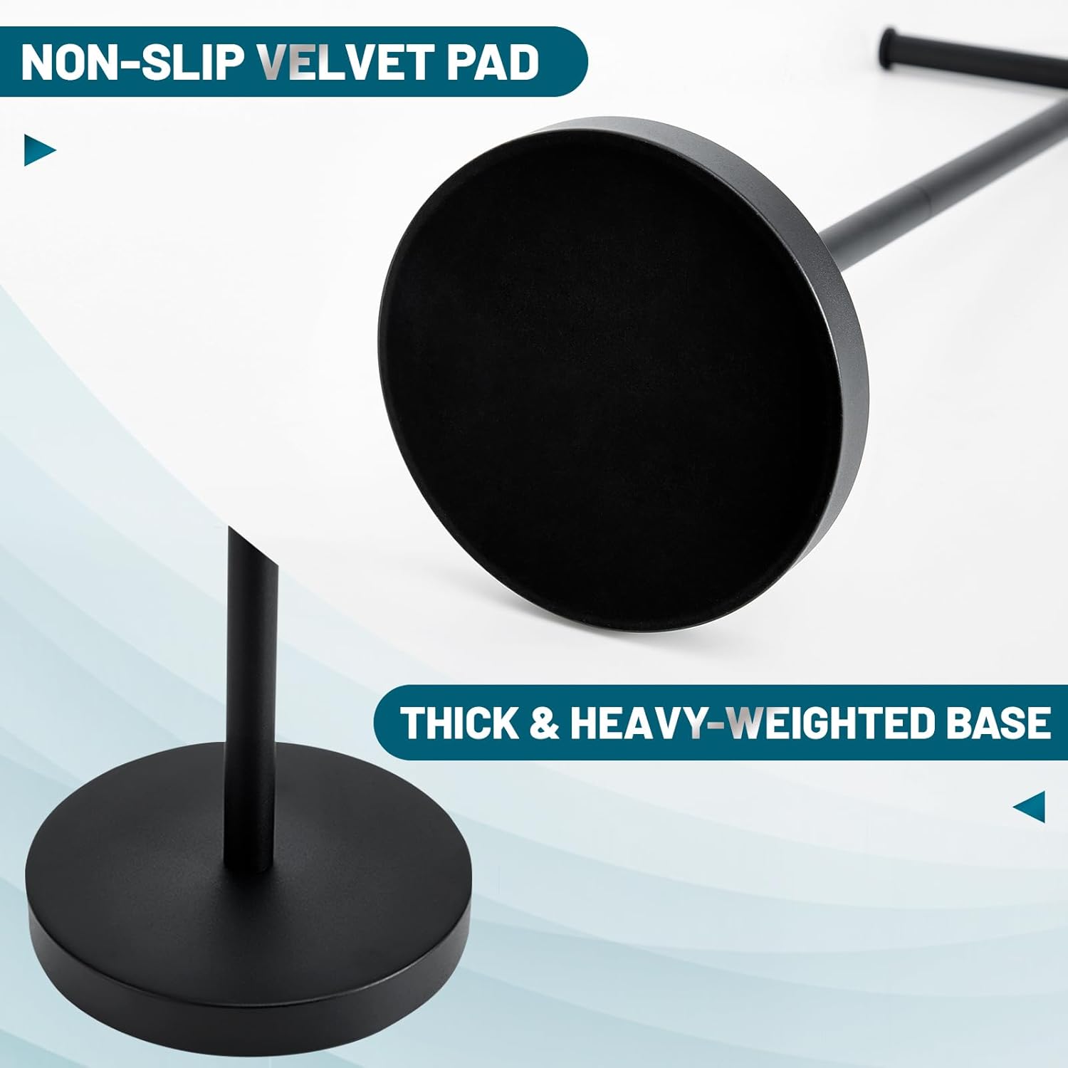 Skiennix Toilet Paper Holder Stand - Rustproof Free-Standing Design with Stable Weighted Base | Black Finish
