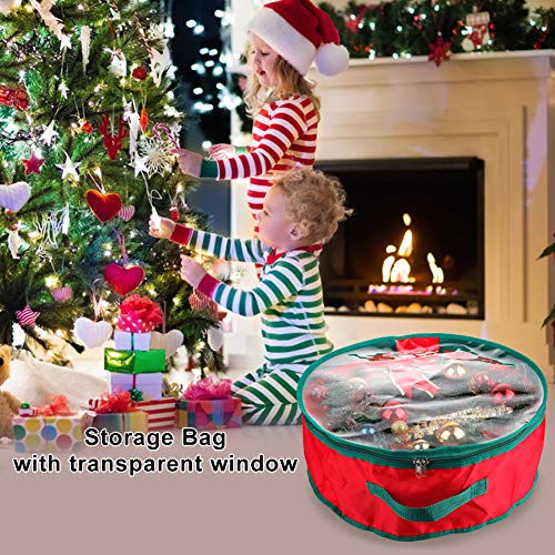 16-Inch Christmas Wreath Storage Bag 2-Pack Heavy Duty Holiday Organizer