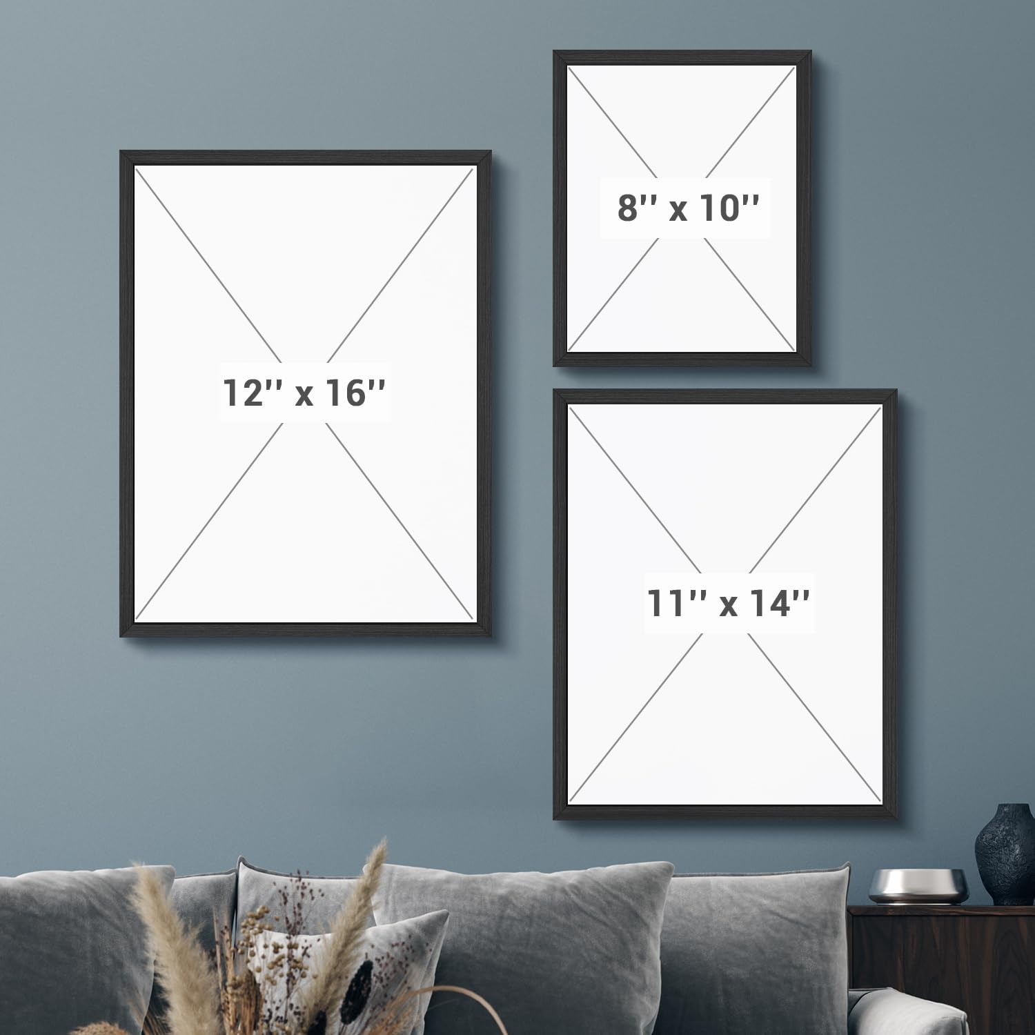 Wall26 Custom Framed Poster - Stylish Canvas Wall Art for Living Room or Bedroom | 8"x10" Black