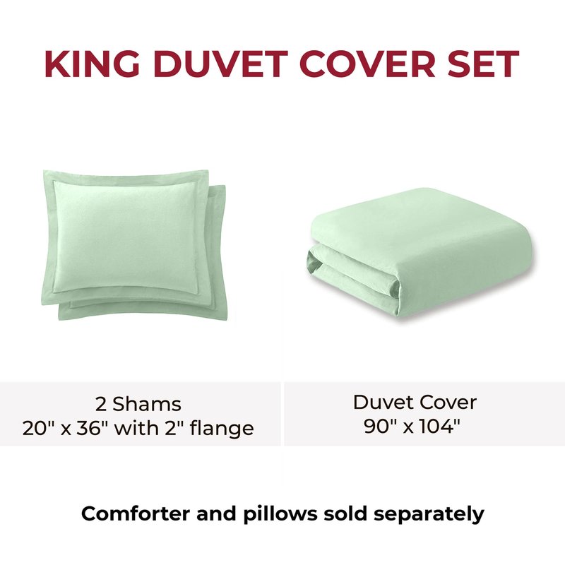 Mellanni Duvet Cover Flannel Set - Soft 100% Organic Cotton Bedding Sets & Collections - Button Closure & Corner Ties (Queen, Gray)