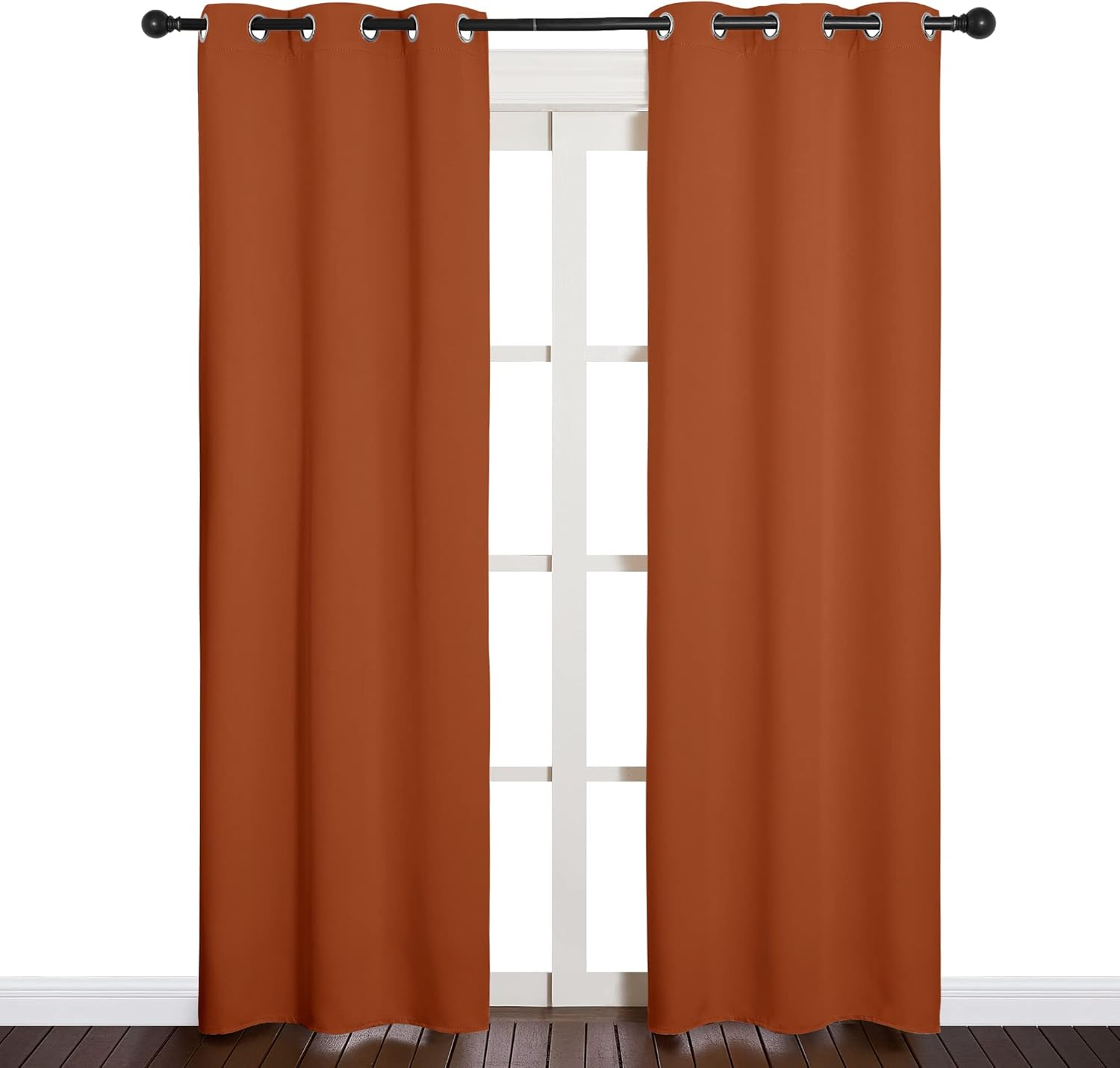 NICETOWN Blackout Curtains - Thermal Insulated Draperies for Girls Room | Burnt Orange, 34 x 84 Inches