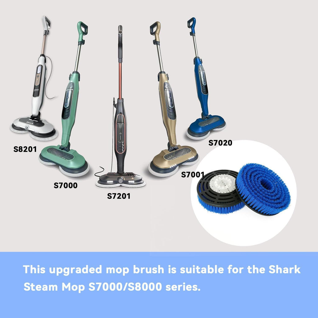 Shark S7001 Mop Pad Replacement Brush Heads - Professional Deep Cleaning for Tile & Hard Floors | Blue