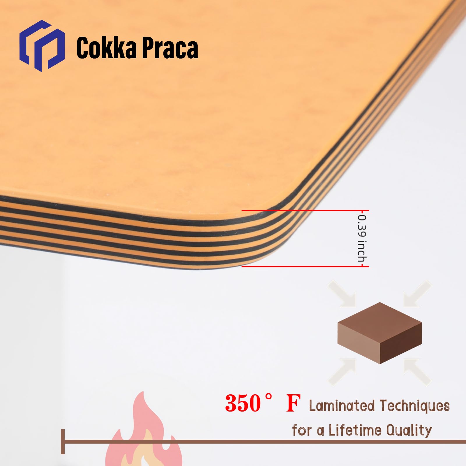 Cokka Praca Dishwasher Safe Wood Cutting Boards for Kitchen, Wood Cutting Board Set of 3, Double Sided, 0.39” Thick Chopping Board Set with Handle, Wooden Cutting Boards for Meat, Vegetable, Fruit