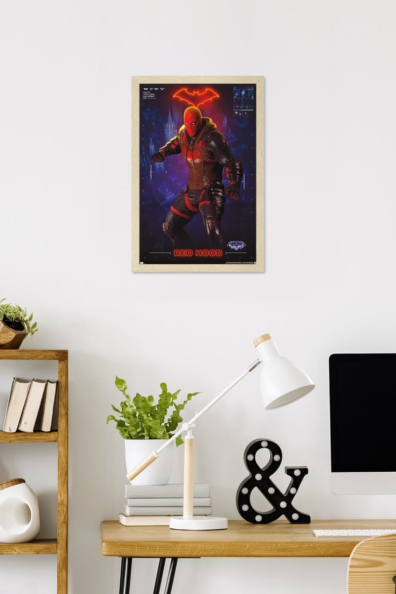DC Comics Video Game Gotham Knights - Red Hood Wall Poster, 22.4L" x 14.7W", Blonde Framed Version