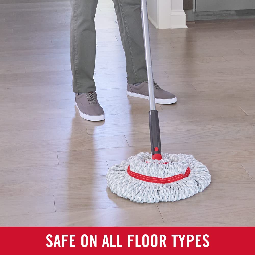 Rubbermaid Microfiber Twist Mop Kit - Machine Washable with 2 Refills | Lightweight & Safe for All Floor Types