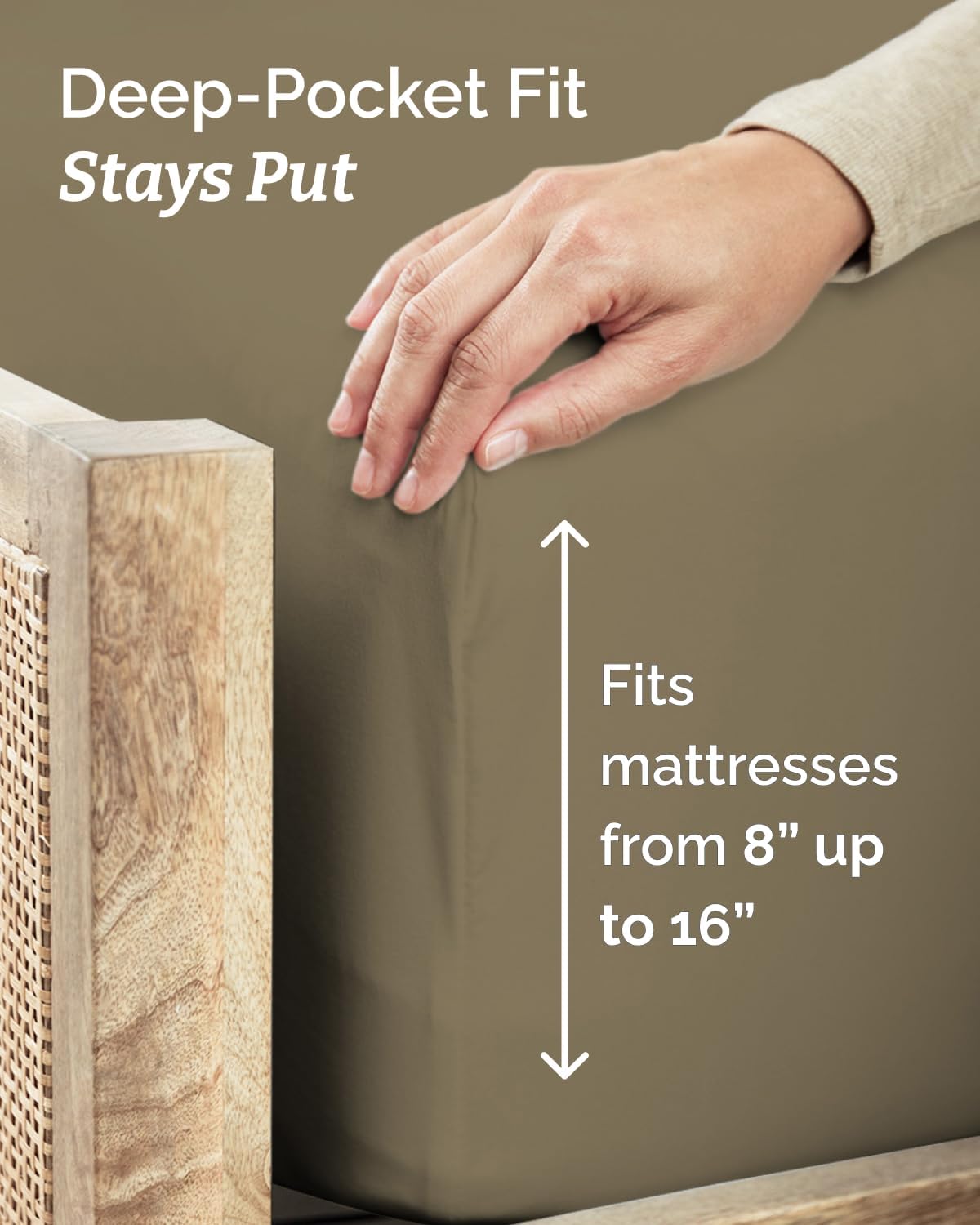 Skiennix Twin XL Sheet Set - Comfy Breathable Cooling Bedding - Ultra-Soft & Wrinkle-Free - Khaki