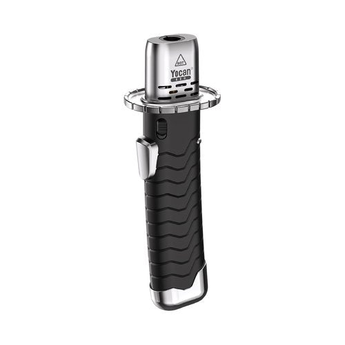 Yocan Red Katana Butane Torch Refillable Kitchen Lighter with Safety Lock and Adjustable Flame for Desserts Creme Brulee and Baking (Silver), Regular