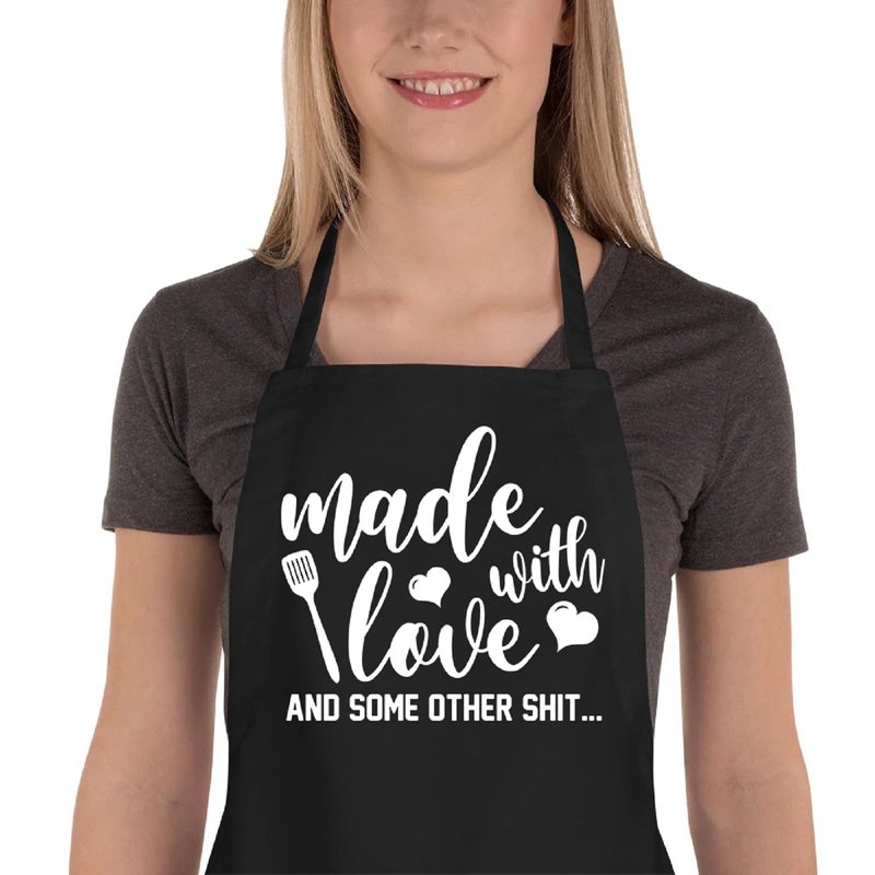 Saukore Funny Aprons for Women Men, Novelty Kitchen Cooking Apron with 2 Pockets, Cute Baking Gifts for Bakers, Birthday Mothers Day Apron Gift for Mom Wife Husband Sister Daughter Grandma