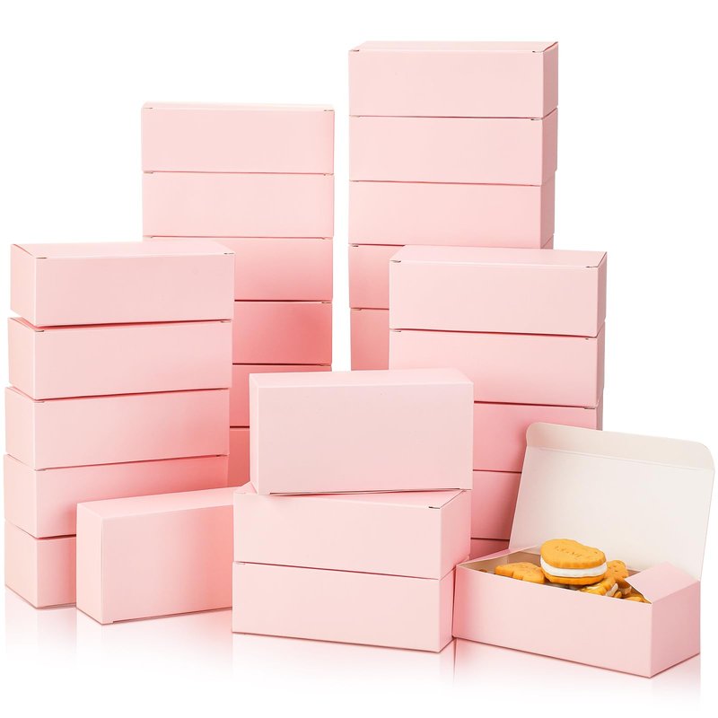 FillTouch 36 Pcs Pink Bakery Boxes 6 x 3 x 1.8 Inch Cookie Boxes Pastry Box for Cupcakes, Desserts, Cookies, Candies Donuts Cookie Containers for Party Favor and Gifts
