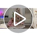 Sayrrame White & Silver 48 Inch Faux Fur Christmas Tree Skirt with Silver Sequin Snowflakes