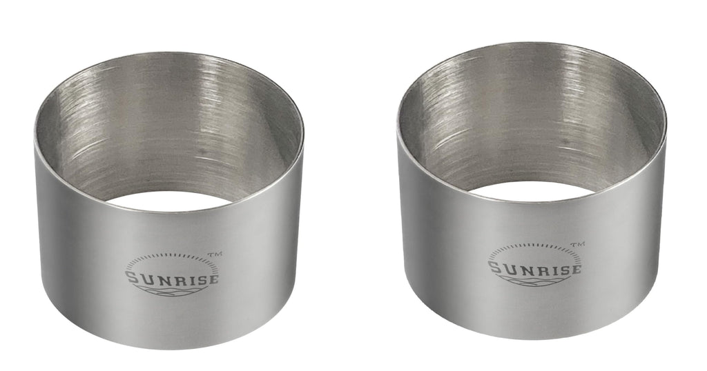 (Pack of 2) Round Food Ring, Stainless Steel (3.5" D x 2"H)