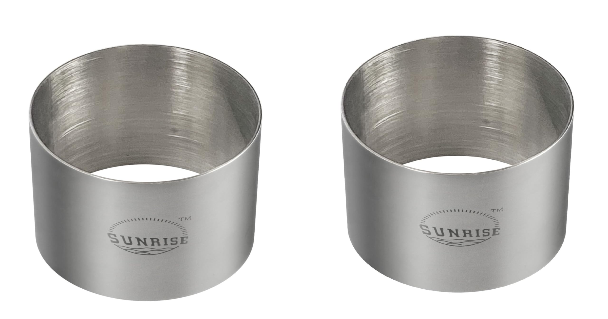 (Pack of 2) Round Food Ring, Stainless Steel (3.5" D x 2"H)