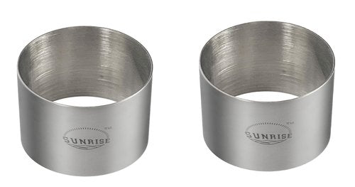 (Pack of 2) Round Food Ring, Stainless Steel (3.5" D x 2"H)