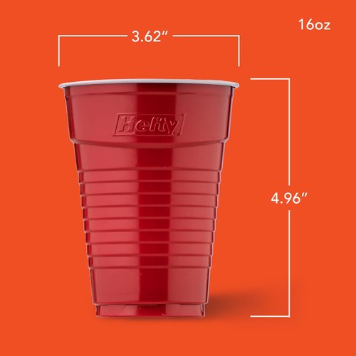Hefty Party On Disposable Plastic Cups - 16 Oz, 80 Count, Assorted Colors | Durable & Easy Grip