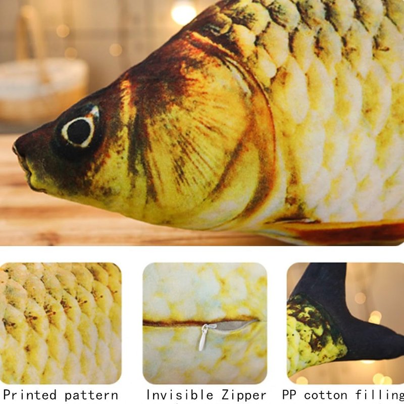OUKEYI 3D Soft Fish Cushion Carp Plush Pillow,31inch /78cm Stuffed Carp Toy,Simulation Carp Plush Pillow Plush Throw Pillow, Home Ddecoration Kids Pillow Gift Stuffed Animal Toy