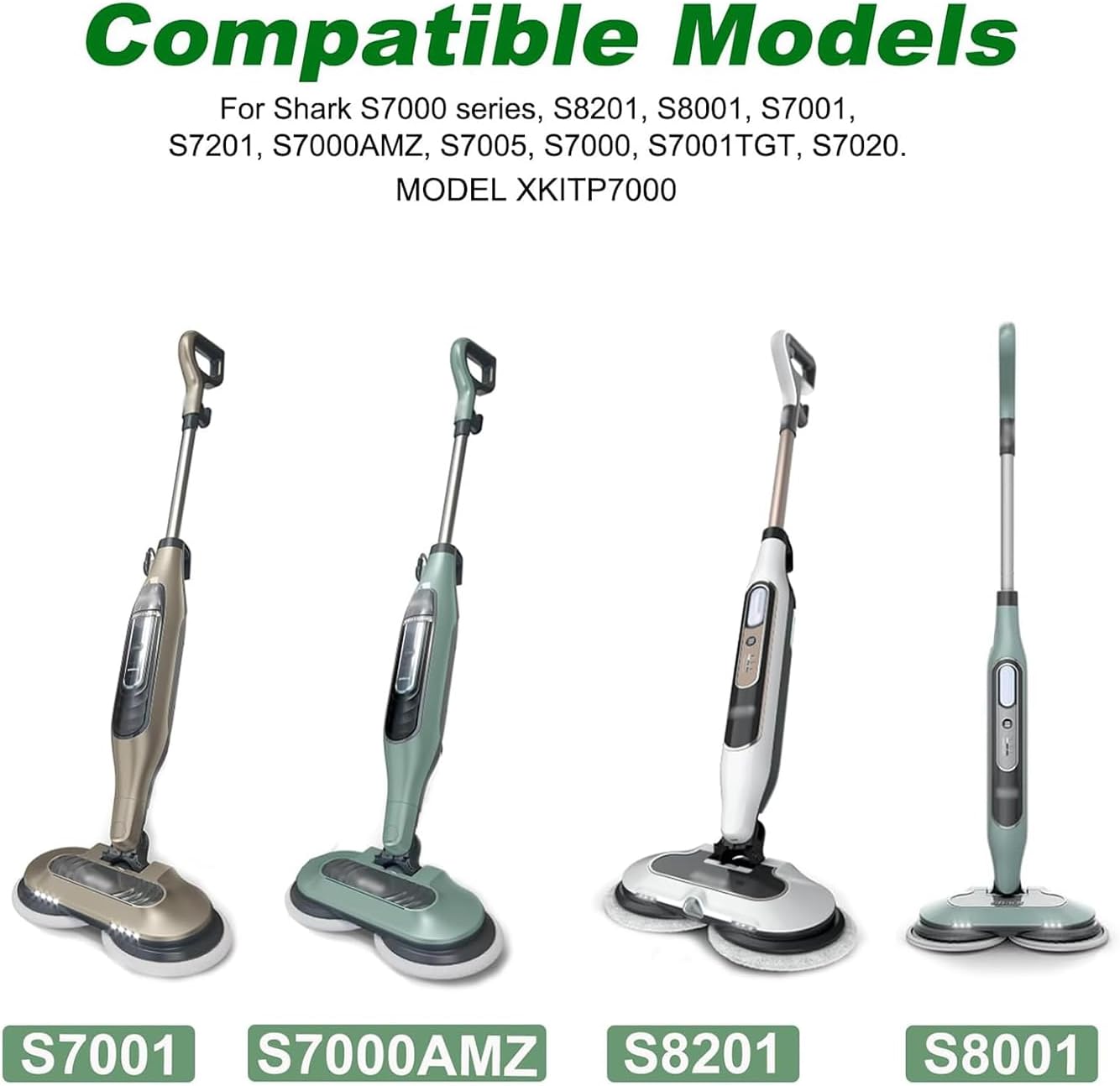 Shark | Steam Mop Pads - 12 Pack Washable Refills for S7000, S7201, S8001 & More