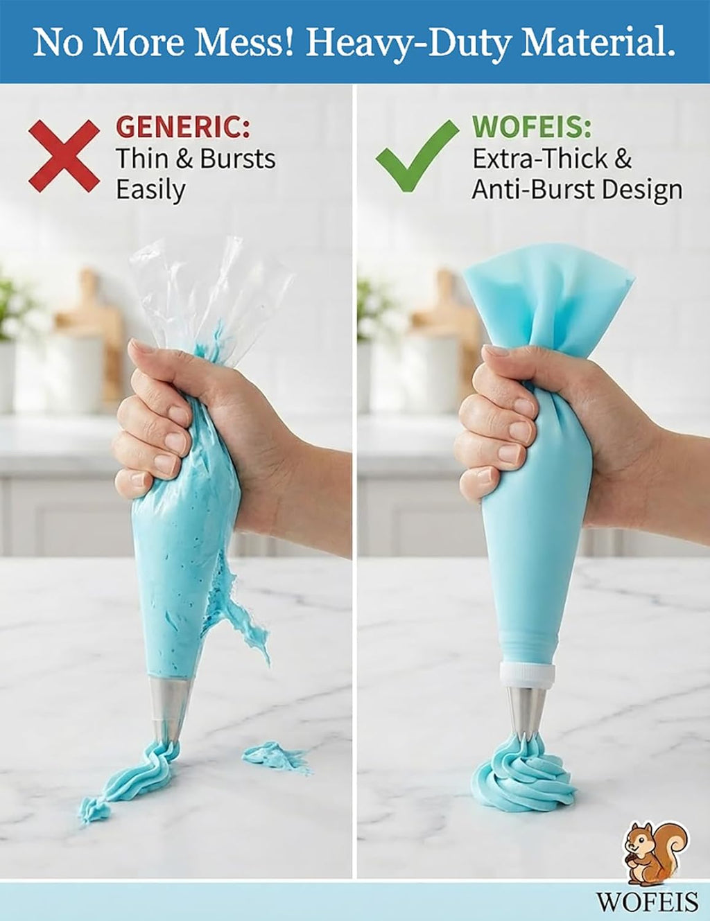 Skiennix 120-Pc Cake Decorating Kit - Piping Bags, Reusable Icing Bags, Frosting Tips & More
