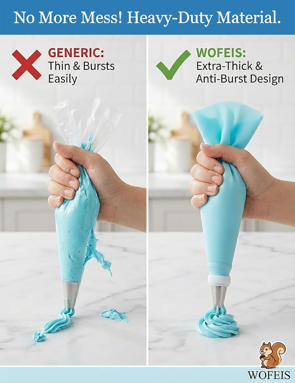 Skiennix 120-Pc Cake Decorating Kit - Piping Bags, Reusable Icing Bags, Frosting Tips & More