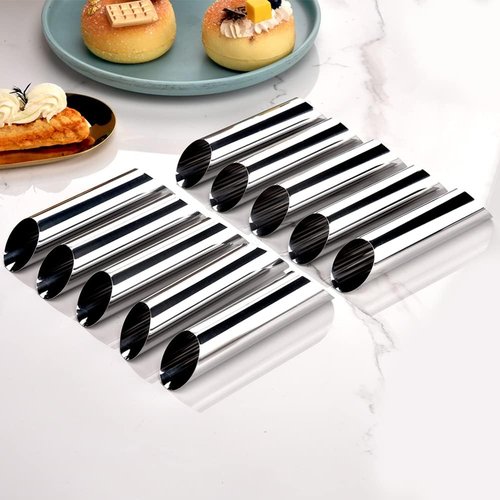 Guowall Stainless Steel Cream Horn Mold - Reusable Pastry Mould for Cannoli & Croissants | 20 Pcs Set