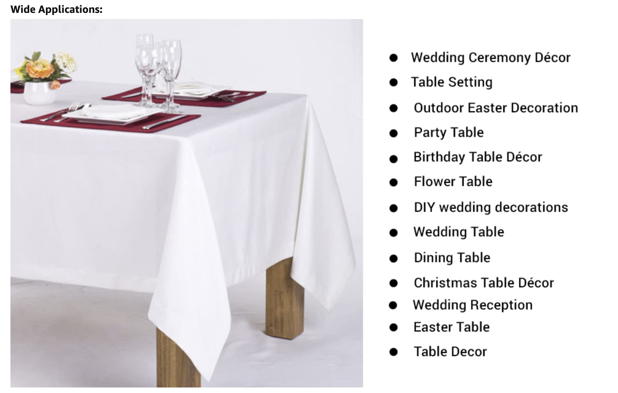 AK TRADING CO. 60 x 102-Inch Rectangular Polyester Tablecloth - Made in USA - Wrinkle-Resistant, Flame Retardant, Durable Party Table Cover, Banquet Tablecloth, Wedding Table Cover - Chocolate