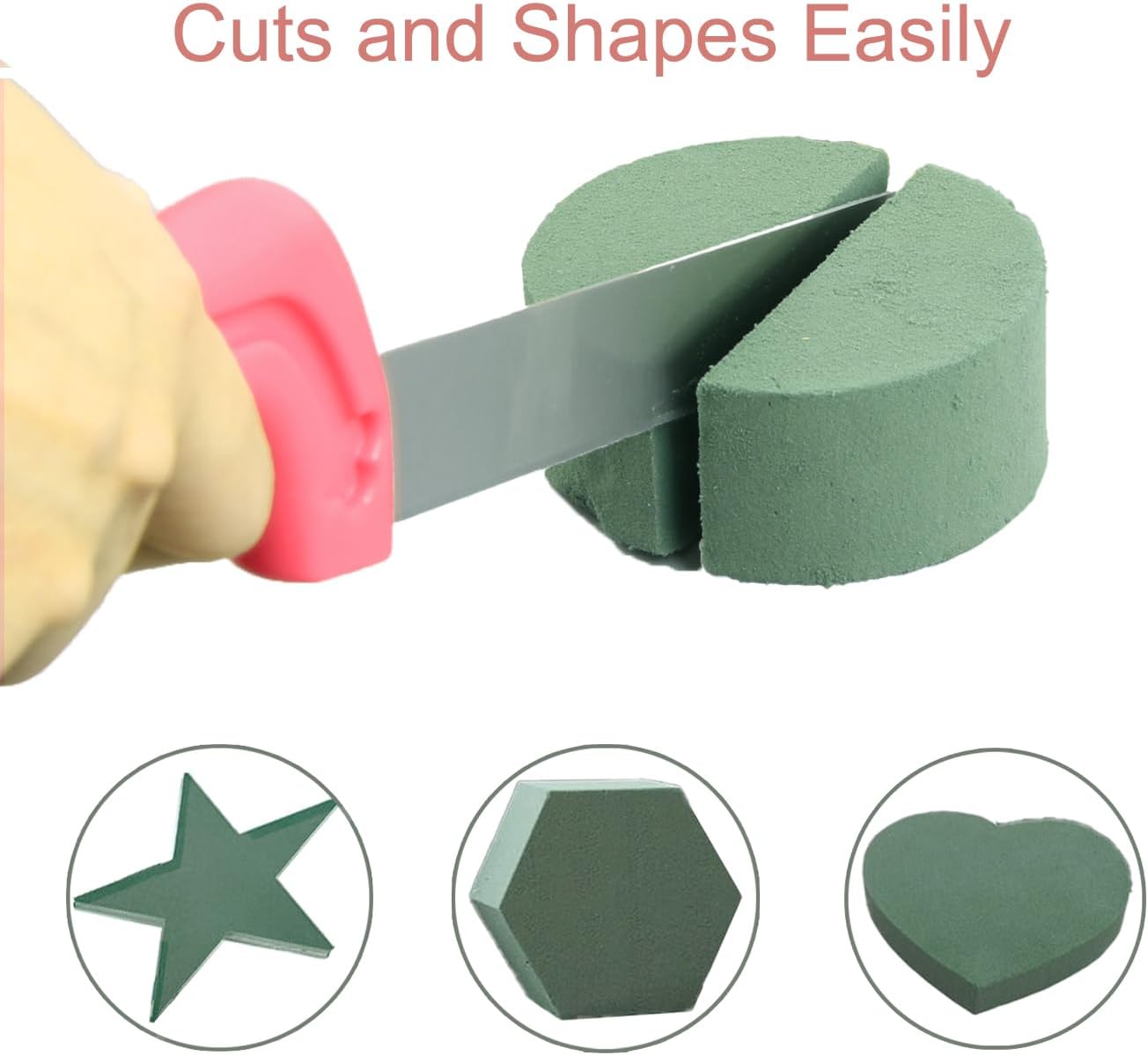 Skiennix Floral Foam - 6 Pack Round 3" Green Wet & Dry Foam for Fresh & Artificial Arrangements