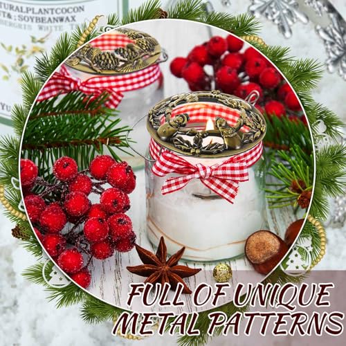 Moxweyeni 2 Pcs Christmas Scented Candle Topper - Lovely Style, Even Burn & Decorative Snowman & Pine Nut Designs