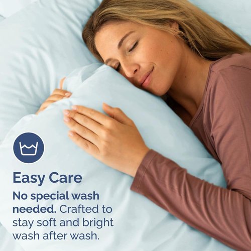 King Pillow Cases by Hotel Quality | Ultra Soft & Wrinkle-Free | 8-Piece Set in Ice Blue