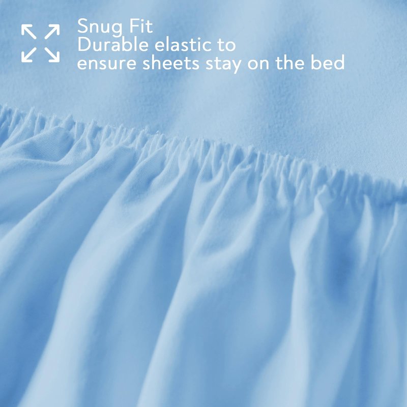 Hospital Bed Sheets Fitted 36" x 80" x 9", 2 Pack Blue Hospital Bed Fitted Sheets for Home & Hospital Care Beds, Soft Hospital Bed Sheets with Elastic All Around