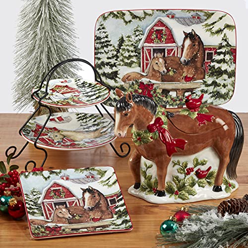 Large Certified International Homestead Christmas Dinner Plates Set of 4